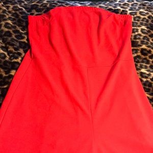 Red strapless jumpsuit 🔥